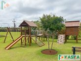 Playground Infantil em Madeira - Ref. 420 - Casa do Tarzan Alpina em L - KASKA