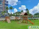 Playground Infantil em Madeira - Ref. 443 - Casa do Tarzan Em L - KASKA